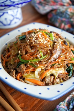 Stir Fry Glass Noodles with Mushrooms & Minced Meat featured image