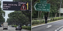 Man spotted walking along ECP near Changi, alert issued on electronic signboard featured image