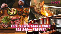 NEW WEEKEND STEAK BUFFET WITH FREE FLOW BLACK ANGUS RIBEYE, CREAMED SPINACH, FRESH SOURDOUGH & MORE FOR $48++ PER PERSON! featured image